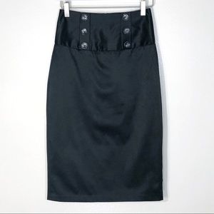 🌊 5/$35! IZ Byer pencil skirt faux satin black 3